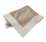 Jersey Knit Blanket with Contrast Rib Border