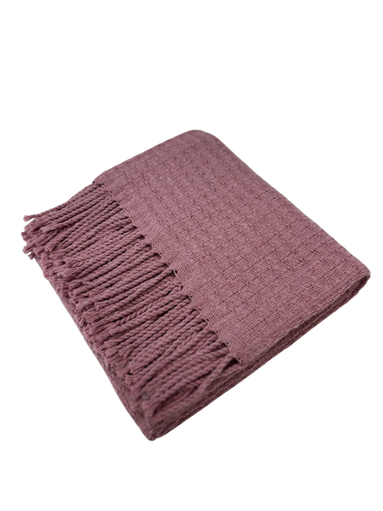 Basket Weave Textured Baby Blanket with Fringes