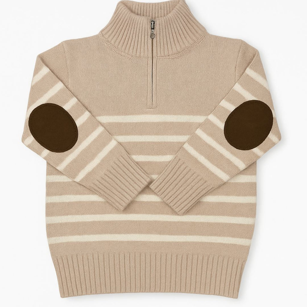 Half Zip Striped Sweater