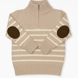 Half Zip Striped Sweater