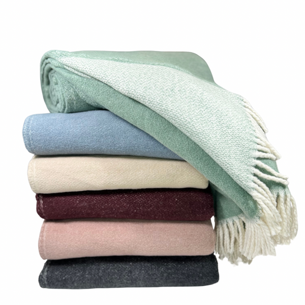 Double Faced Solid Mini Chevron Throw