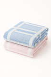Cotton Flannel 2 Color with Basketweave Texture Baby Blanket
