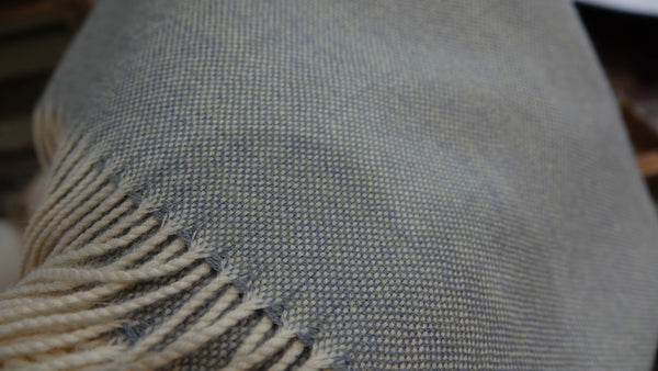 2141 - 100% Baby Alpaca Melange Throw with Fringe