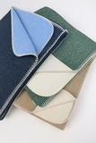 Double Faced Solid Color Throw with Blanket Stitch Edge