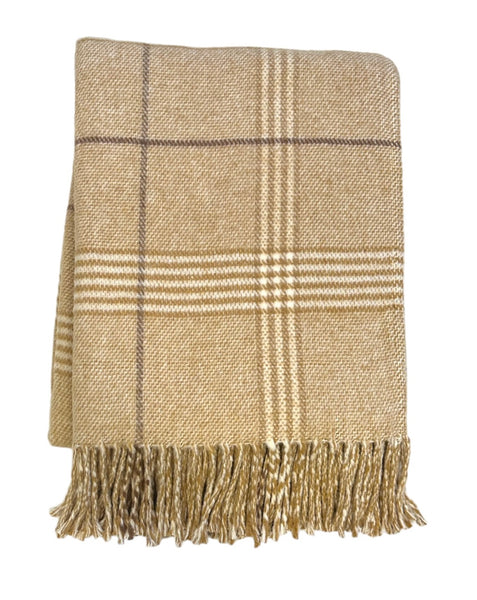 Hiems | Brown and Yellow Plaid Recycled Cotton Scarf | In stock! | Sidegren