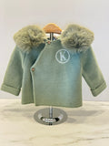 Knit Jacket with Removable Faux Fur 100%Cotton