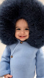 Knit Jacket with Removable Faux Fur 100%Cotton