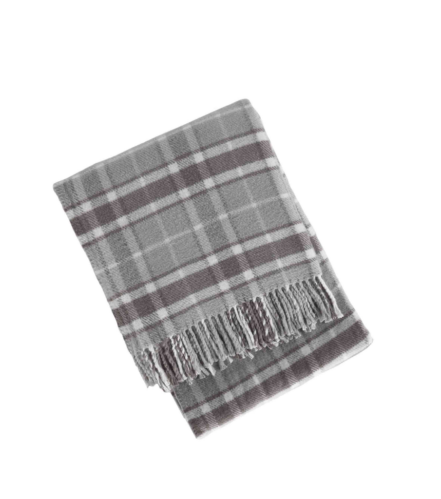 Plaid Blend Fringed Throw