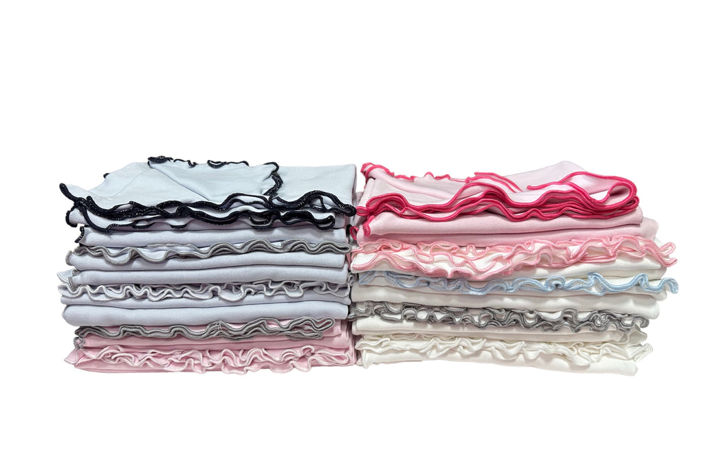 Lettuce Leaf Edge Receiving Blanket - No Ribbon