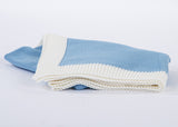 Jersey Knit Blanket with Contrast Rib Border