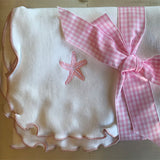 Lettuce Leaf Edge Receiving Blanket - No Ribbon