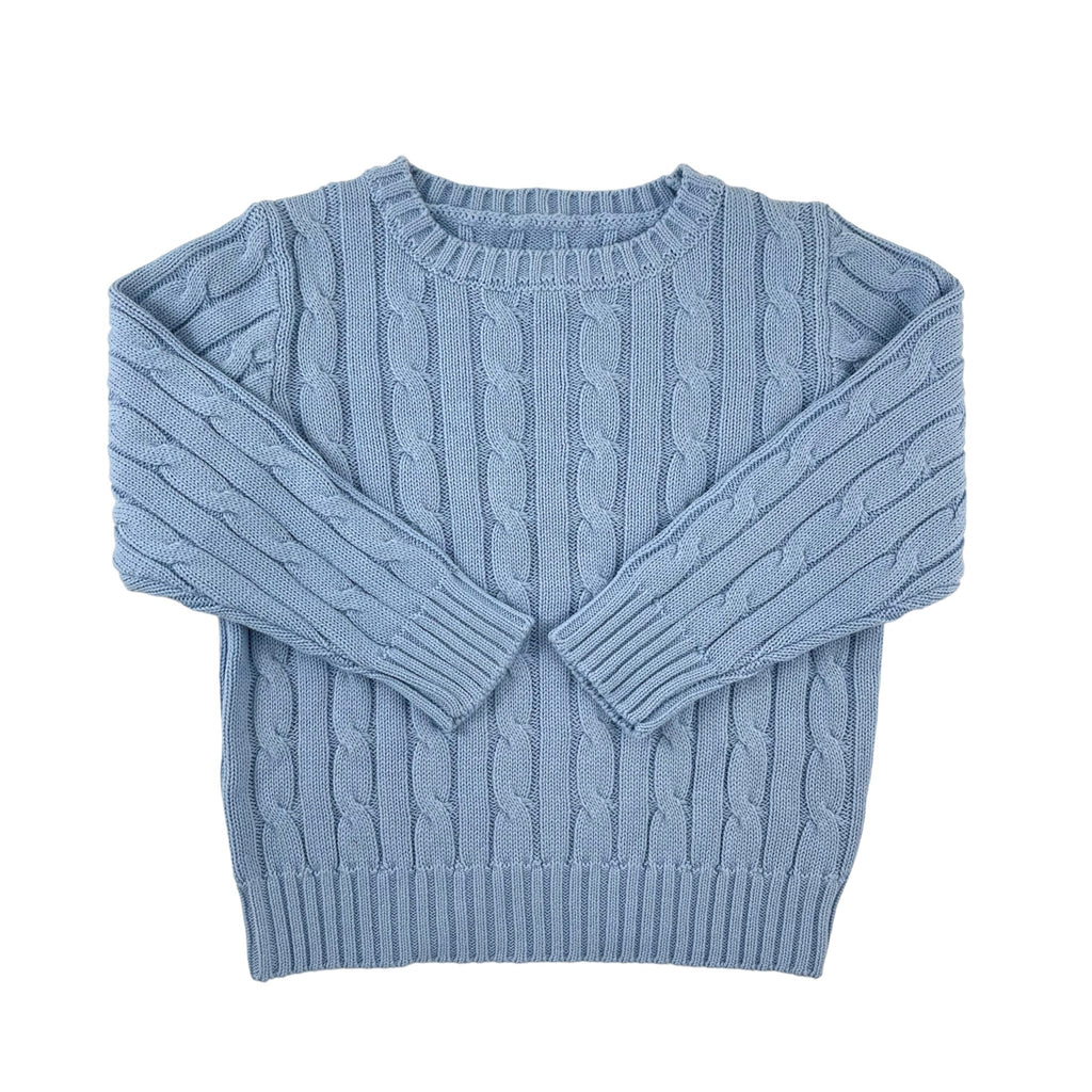 Cable Crewneck Knit Sweater 100% Cotton