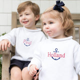 This year round cotton sweater is versatile in all temperatures. The wide range of sizes are great for siblings. Add a monogram for some personalization. Great for family photos! •100% Cotton •Machine Washable •Made in USA •Add personalized text and or images for that special touch!By A Soft Idea