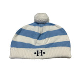 Cotton Striped Hat with Pompom