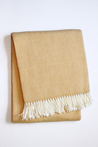 Mustard on sale herringbone throw
