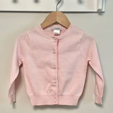 Cardigan with Ruffle Placket & Covered Buttons, 100% Cotton