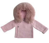 1631 - Knit Jacket with Removable Faux Fur 100%Cotton