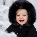 Knit Jacket with Removable Faux Fur 100%Cotton