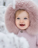 Knit Jacket with Removable Faux Fur 100%Cotton