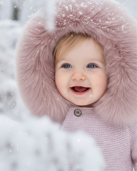 Knit Jacket with Removable Faux Fur 100%Cotton