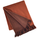 2138 - 100% Wool Two-Tone Throw with Fringe 51"x75"