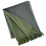 2138 - 100% Wool Two-Tone Throw with Fringe 50"x78"