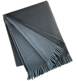 2138 - 100% Wool Two-Tone Throw with Fringe 51"x75"