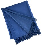 2138 - 100% Wool Two-Tone Throw with Fringe 51"x75"