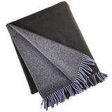 2138 - 100% Wool Two-Tone Throw with Fringe 50"x78"