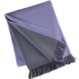 2138 - 100% Wool Two-Tone Throw with Fringe 51"x75"