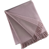 2138 - 100% Wool Two-Tone Throw with Fringe 50"x78"