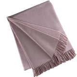 2138 - 100% Wool Two-Tone Throw with Fringe 51"x75"