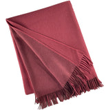 2138 - 100% Wool Two-Tone Throw with Fringe 50"x78"