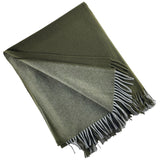 2138 - 100% Wool Two-Tone Throw with Fringe 51"x75"