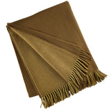 2138 - 100% Wool Two-Tone Throw with Fringe 51"x75"