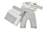 Seed Stitched Striped Cotton Onesie