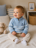 1/4 Zip Striped Sweater
