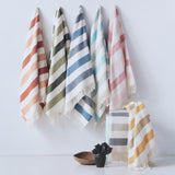 340 - Sweet Stripes Plush Throw with Fringes