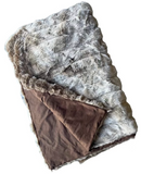 NB3667 - Faux Fur Channeled Throw Red Fox/Brown Suede