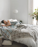 Plaid Blend Fringed Throw