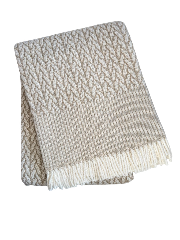 Classic Cable with Border Pattern Throw