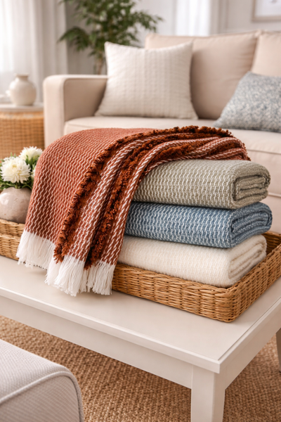 Pinstripe Pattern with Four Sided Fringe