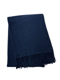 Basket Weave Textured Throw with Fringes