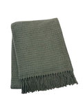 Basket Weave Textured Throw with Fringes