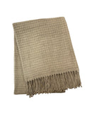 Basket Weave Textured Throw with Fringes