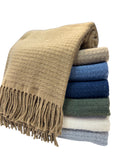 Basket Weave Textured Throw with Fringes