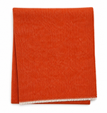 Cotton-Blend Mini Herringbone Throw with Eyelash Fringes