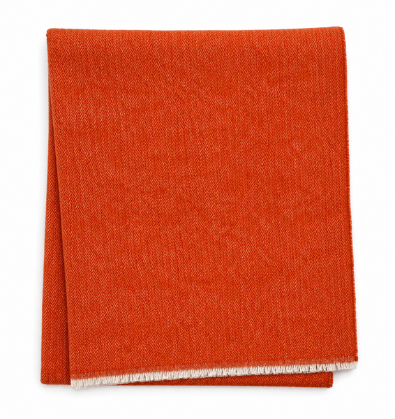 Cotton-Blend Mini Herringbone Throw with Eyelash Fringes – A Soft Idea