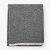 Cotton-Blend Mini Herringbone Throw with Eyelash Fringes