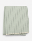 Cotton-Blend Pinstripe Throw with Eyelash Fringes